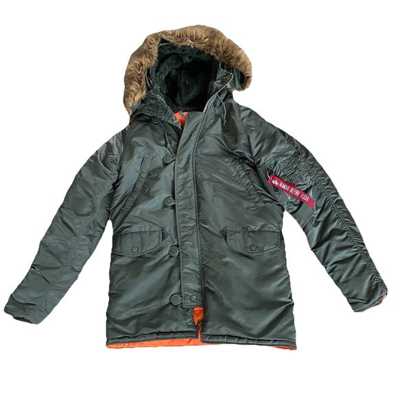 Alpha Industries Parka N-3B Size S Extreme Cold Weather Fur Hood Jacket Military - Picture 1 of 13